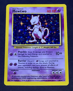 1999 Pokemon MEWTWO Base Set HOLO RARE Unlimited Edition Card 10/102 WotC EX NM - Image 3
