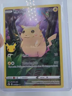 Pokemon TCG Celebrations Pikachu Holo Card 005/025 25th Anniversary - Image 2