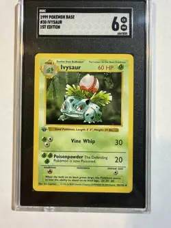 1999 Pokemon Base Shadowless 1st Ed Ivysaur 30/102 SGC 6 - Image 1