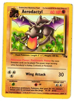 Pokemon TCG Aerodactyl 16/62 Unlimited Regular MP/HP - Image 1