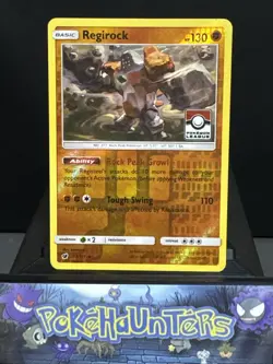 Pokemon Card Regirock 53/111 Crimson Invasion Pokemon League Promo Stamped - Image 1
