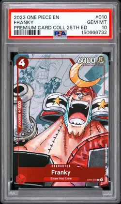 2023 One Piece EN Premium Card Collection 25th Edition #010 Franky PSA 10 - Image 1