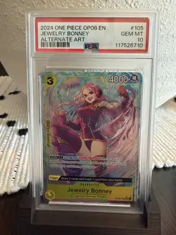 Bandai One Piece Two Legends Jewelry Bonney Alt Art SR Foil OP08-105 EN PSA 10 - Image 1