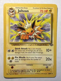 1999 Pokemon TCG JOLTEON Jungle 20/64 Rare Vintage Card WOTC Non Holo LP - Image 1