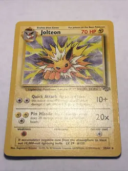 1999 Pokemon TCG JOLTEON Jungle 20/64 Rare Vintage Card WOTC Non Holo LP - Image 4