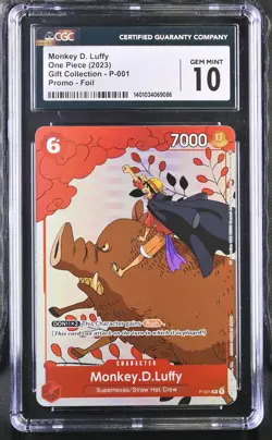 Monkey D. Luffy Promo Gift Collection P-001 NM CGC 10 One Piece CCG - Image 1