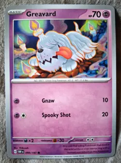 Pokemon Cards: Greavard 99/197 Common Regular S&V: Obsidian Flames - Pokemon TCG - Image 1