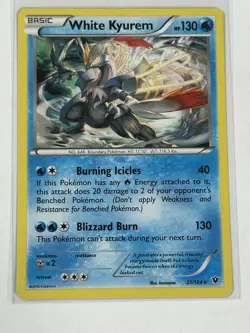 LP White Kyurem 21/124 Fates Collide 2016 Holo Rare Pokemon Card - Image 1
