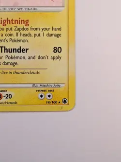 Zapdos 14/100 Holo Rare | Majestic Dawn | Pokemon Card Vintage TCG 2008 MP - Image 5