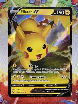 Pokemon TCG Pikachu V #043/185 Ultra Rare Vivid Voltage - Image 2
