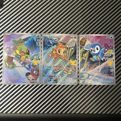 Pokemon First Partners Illustrations Sinnoh Set Turtwig 40 Chimchar 41 Piplup 42 - Image 1
