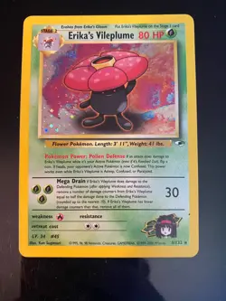 Pokemon TCG Erika's Vileplume Unlimited Holo Rare Gym Heroes 5/132 - Image 1