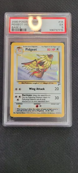 Pokemon Pidgeot Holo Card 14/130 2000 WOTC Base Set 2 Vintage PSA 5 - Image 1