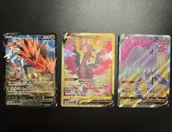 Pokemon GALAR LEGENDARY BIRDS BUNDLE Galarian Moltres V Gold Articuno Zapdos NM - Image 1