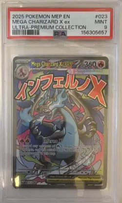 Pokemon Mega Charizard X ex 023 Mega Evolution Black Star Promo PSA 9 - Image 1