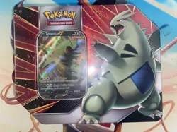 Pokemon Tyranitar V Tin 3 Evolving Skies & 2 Brilliant Stars Packs Sealed! 🔥 - Image 1