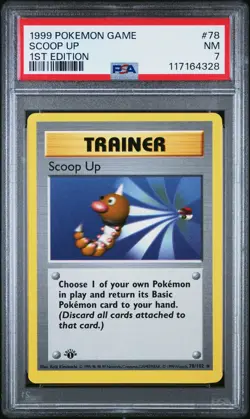 1999 POKEMON BASE SET 1ST EDITION #78 SCOOP UP PSA 7 - Image 1