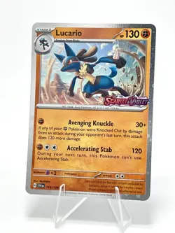 Lucario - 114/198 Pokemon Scarlet & Violet Premium Collection Stamped Promo Card - Image 1