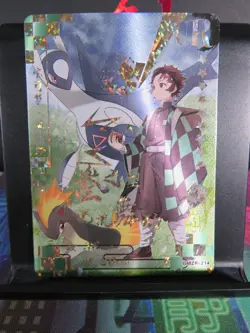 Tanjiro Kamado Pokemon UR Card Demon Slayer Anime Super Rare Textured Foil NM - Image 1