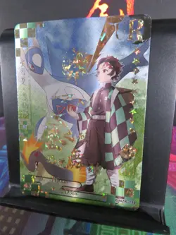 Tanjiro Kamado Pokemon UR Card Demon Slayer Anime Super Rare Textured Foil NM - Image 2