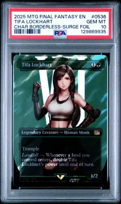 PSA 10 Tifa Lockhart (Borderless) (Surge Foil) Final Fantasy Foil - Image 1