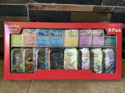 Pokemon TCG Prismatic Evolution 8-Pack Mini Tins New Sealed Costco FAST SHIPPING - Image 1