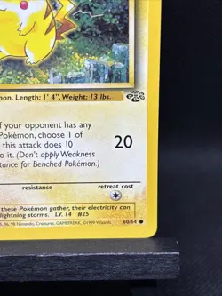 Pikachu 60/64 Jungle Set 1999 Vintage Pokemon Card LP - Image 4