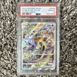 Pokemon Mewtwo VSTAR Full Art Ultra Rare Holo GG44/GG70 Crown Zenith PSA 10 - Image 1