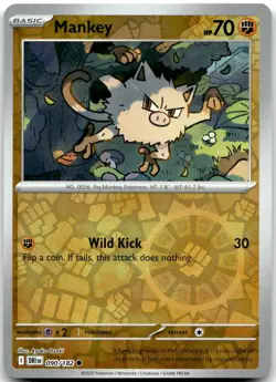 Pokemon Mankey Destined Rivals DRI #090/182 Common Reverse Holo NM ON SALE! - Image 1