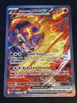 Pokemon TCG Team Rocket's Moltres EX 229/182 - Image 1
