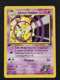 Sabrina's Kadabra 58/132 1st Edition Gym Challenge Vintage HP Pokemon - Image 1