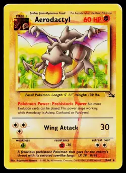 Aerodactyl 16/62 Rare Fossil Pokemon Heavily Played - Image 1