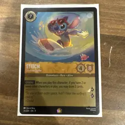 Stitch - Carefree Surfer 24/204 Fabled Regular 2025 Disney Lorcana Card NM - Image 1