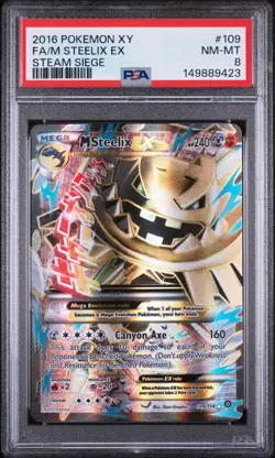 Pokemon 2016 x & Y XY Steam Siege M Steelix EX Full Art #109 PSA 8 NM-MT - Image 1