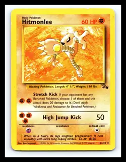 💥 Hitmonlee # 22/62 Fossil Set Non Holo Pokemon 1999 Vintage - Image 1