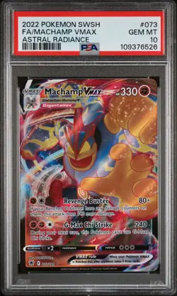 2022 POKEMON SWORD & SHIELD ASTRAL RADIANCE #073 FULL ART/MACHAMP VMAX PSA 10 - Image 1