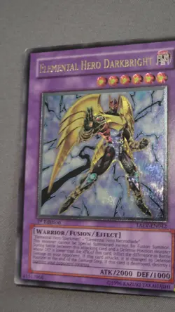 YuGiOh Elemental Hero Darkbright TAEV-EN042 1st Edition Ultimate Rare LP - Image 2