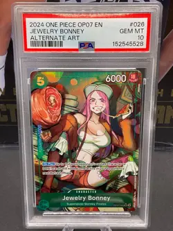 2024 One Piece EN OP07-026 Jewelry Bonney Alternate Art PSA 10 GEM MINT - Image 1