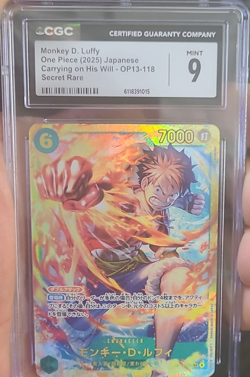 Bandai Monkey D. Luffy One Piece CCG CGC 9 2025 OP13-118 Secret Rare Holo JP - Image 1