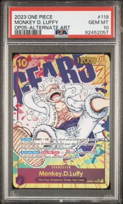 PSA 10 MONKEY D. LUFFY ONE PIECE OP05-119 AWAKENING OF NEW ERA | ALTERNATE ART - Image 1