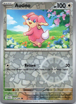 Audino 074/086 Reverse Holo Black Bolt English Pokemon Card - Image 1