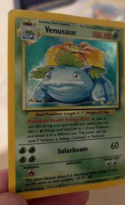 Venusaur Holo 15/102 Base Set Pokemon Card 1999 WOTC Heavily Played - Image 4