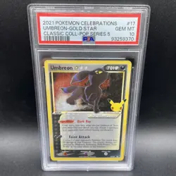 Pokemon Celebrations Classic Collection Umbreon Gold Star #17 17/17 PSA 10 - Image 1