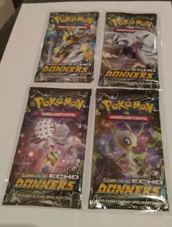4x Echo Des Donners Booster Packs Neu OVP Sealed Pokemon Karten Sammlung Vintage - Image 1