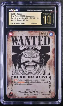 CGC 10 Pristine Gol D. Roger WANTED SP OP09-118 Carrying on Will Jpn ONE PIECE - Image 1
