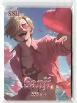 SANJI SSR SSR-09 Satin Glitter Thick ONE PIECE Anime Collectible Card - Image 1
