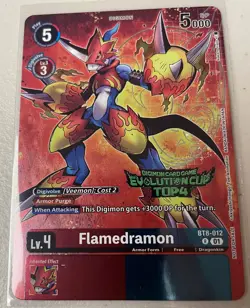 Digimon Card Game - Flamedramon - BT8-012 - 2024 Evolution Cup Top 4 Promo - Image 1