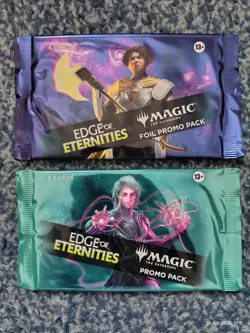 MAGIC THE GATHERING MTG 2x EDGE OF ETERNITIES PROMO BOOSTER PACKS (3 CARD) FOIL - Image 1