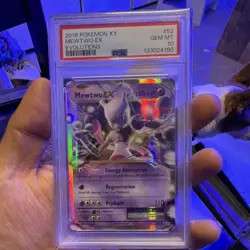 Pokemon TCG Mewtwo EX Evolutions Ultra Rare Holo 52/108 PSA 10 Card - Image 1
