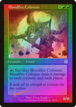Bloodfire Colossus FOIL Apocalypse HEAVILY PLD Red Rare MAGIC MTG CARD ABUGames - Image 1